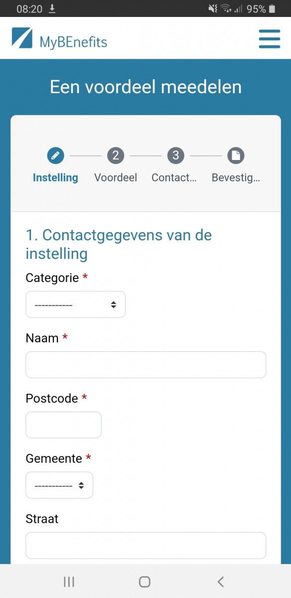 Iedere burger of professional kan informatie over sociale rechten en voordelen kenbaar maken via de functie “een voordeel meedelen”. Door een paar vakjes aan te vinken en nauwkeurig in te vullen kan de informatie worden gedeeld en de lijst met nieuwe voordelen worden aangevuld. De focus ligt op de volgende drie domeinen: vrije tijd, sport en cultuur.